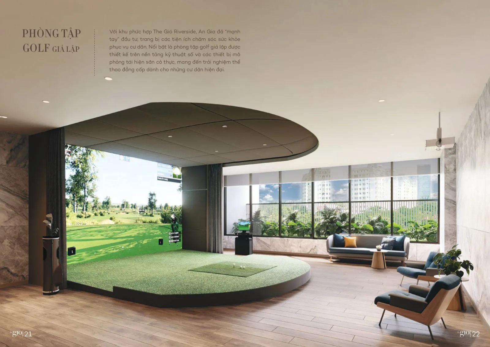 Sân golf giả lập trong khu thể thao nội khu