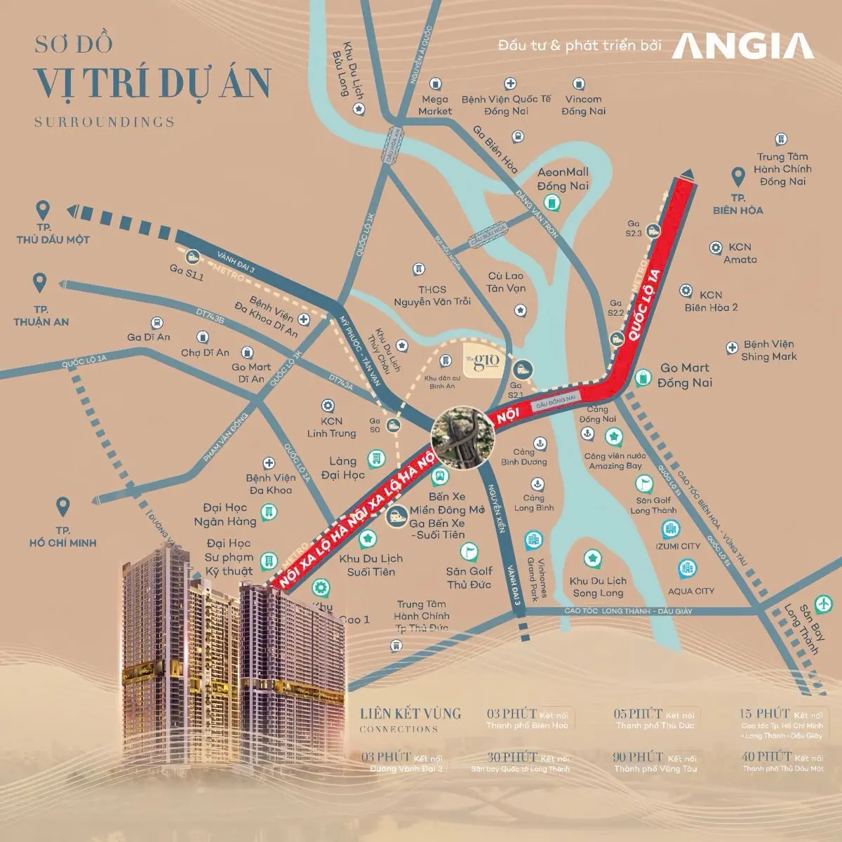 Vị trí mặt tiền Vành Đai 3 của dự án The Gió Riverside