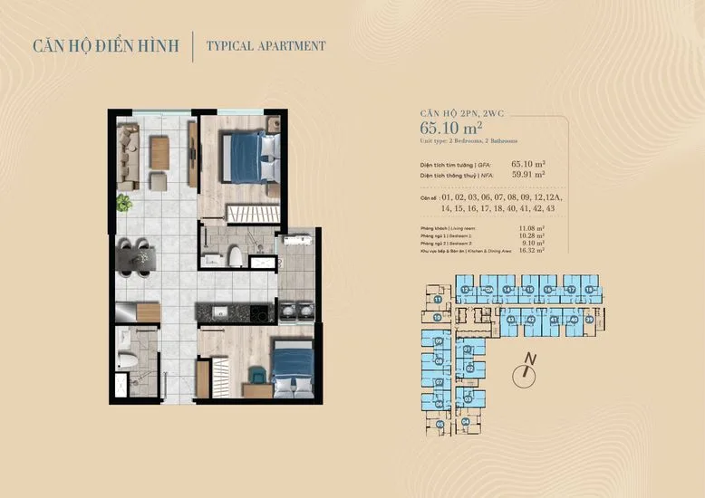 Nội thất căn hộ mẫu tại dự án