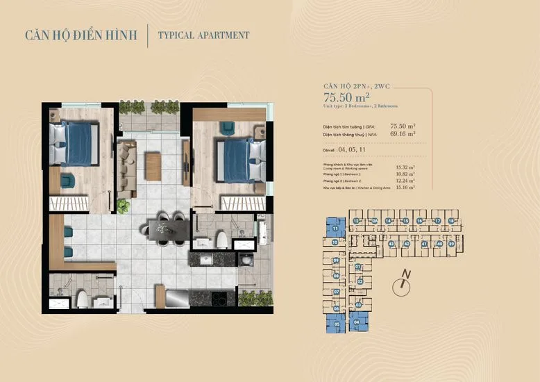 Không gian nội thất căn hộ mẫu tại dự án
