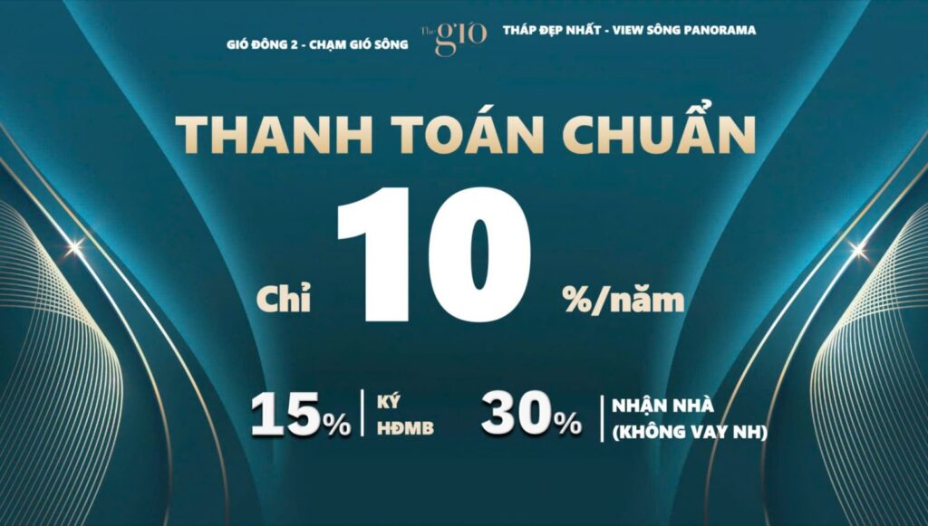 Chính sách thanh toán căn hộ The Gió Riverside