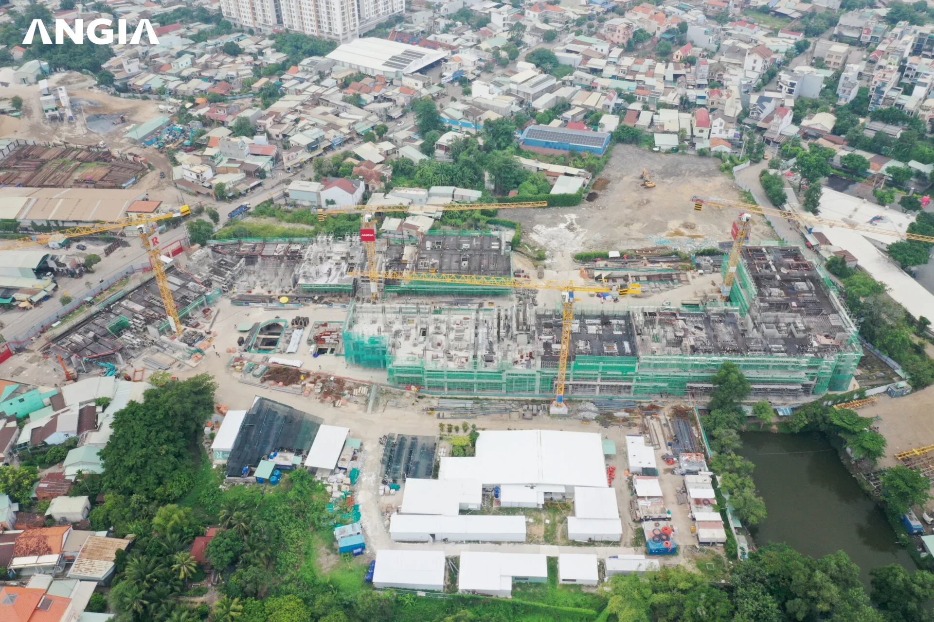 Ảnh công trường The Gió Riverside tháng 7/2026 dùng để kiểm chứng tiến độ